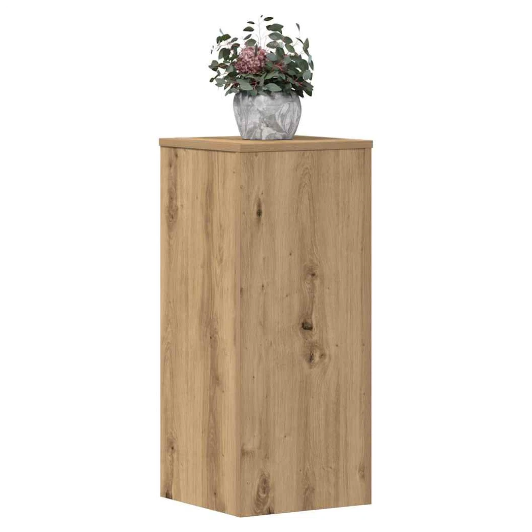 Plant Stand 2pc Oak Engineered Wood 30x30x70cm Indoor Outdoor Tiered Display XL
