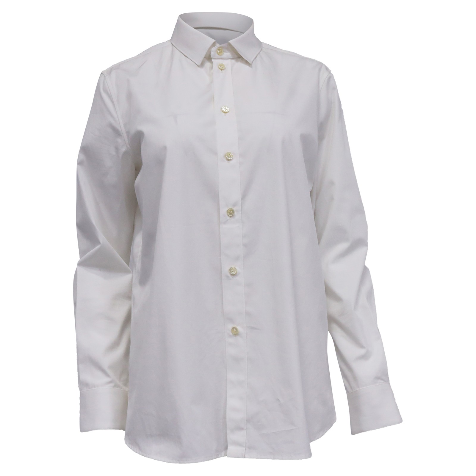 Camicia Saint Laurent manica lunga con bottoni in cotone bianco donna ecrù taglia 44