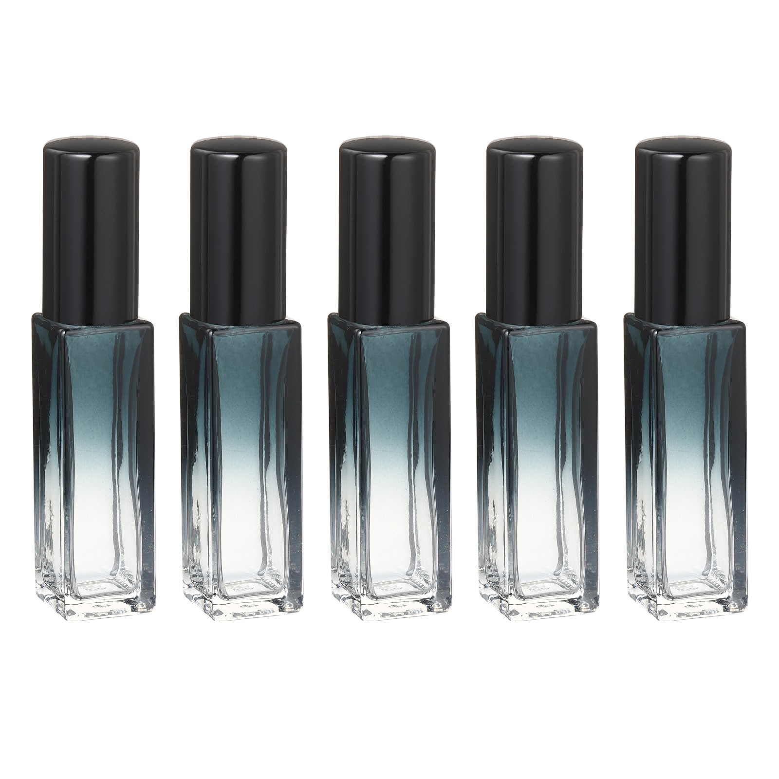 5 Pcs 10ml Fine Mist Bottles Mini Spray Bottles (Square, Gradient Blue/Black)