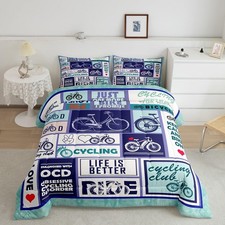 Cycling Comforter Set Full Size,Extreme Sports Biking Riding Bicycle Bedding ...