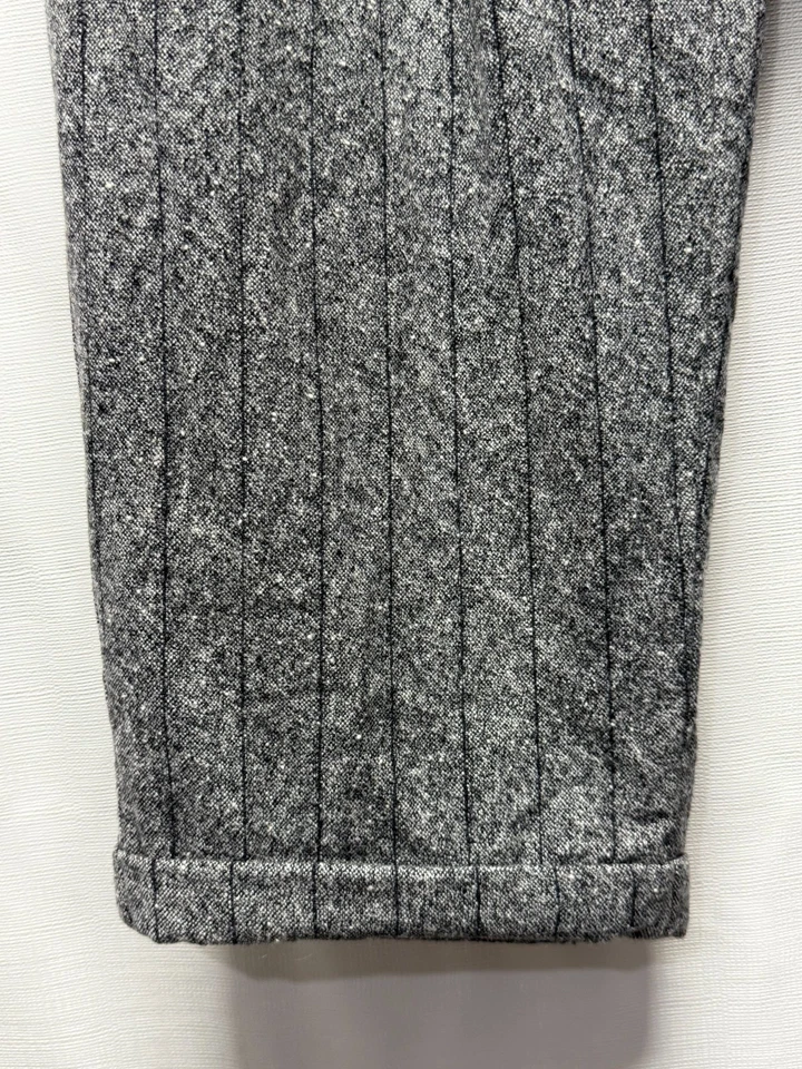 Vintage Gianni Versace Wool Cashmere Pleated Pants Italy Mens Sz 50 Gray Striped - Image 3 of 4