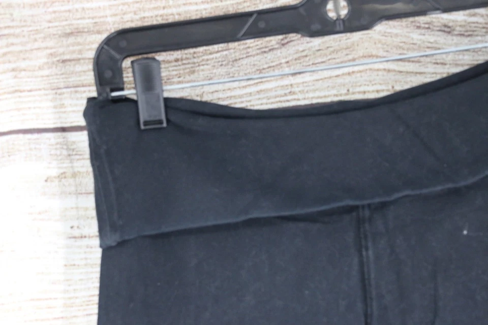 Pantalones de pierna acampanados de yoga plegables talla pequeña Y2K Core para mujer negros Foto 2 de 4