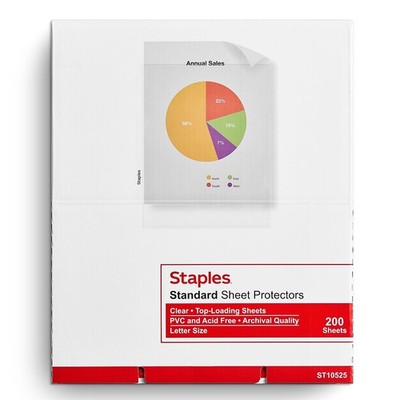 200 Count Clear Sheet Protectors 8.5 x 11 Top Loading Non PVC Durable Polymer