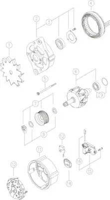 Alternatore senza puleggia MG 477 MAHLE