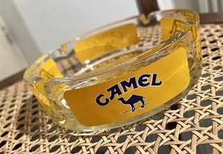 Aschenbecher Glas Camel ca. 14cm ca. 625g. Groß schwer massiv Dietz Werbung