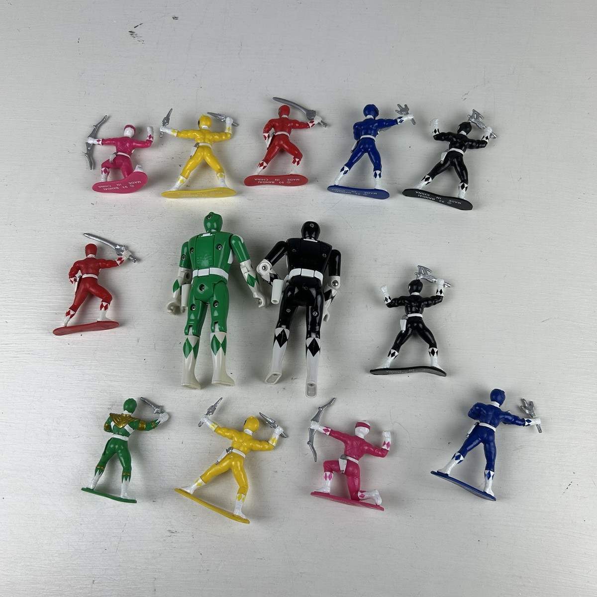Lot of 13 Vintage Mighty Morphin Power Rangers 8” And 3