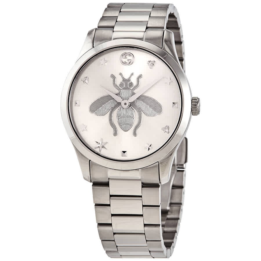 Gucci G-Timeless Quartz Silver Dial Ladies Watch YA1264126