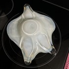 Vintage Murano Type Glass Candy Dish Gold Shimmers On Yellow & Clear Glass Heavy — photo 4