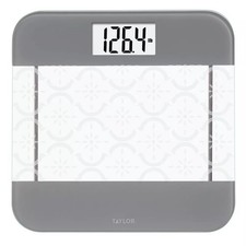 Taylor Digital Bathroom Scale 12.2" Moroccan Frost Tempered Glass Platform