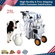 25L Electric Cow Milking Machine Milking Equipment 304 Stainless Steel Bucket