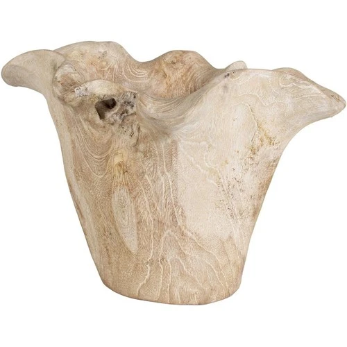 Uttermost 17135 Teak Flow White-Washed Teak Wood Outdoor Bowl - Picture 4 of 7