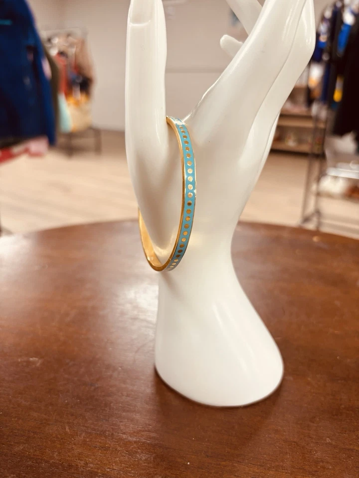 Brazalete Brazalete Kate Spade Et Cetera Idiom Verde azulado y dorado Foto 3 de 4