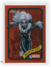 2025 Topps Chrome Marvel Black Cat Orange Refractor #106 22/25