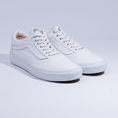 Vans Old Skool Mens Skate Shoes Size Wide White Canvas