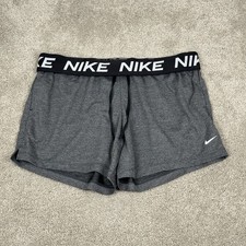 Nike Women's 5" Dri Fit Attack Training Shorts Size Small Grey Black DA0319 010