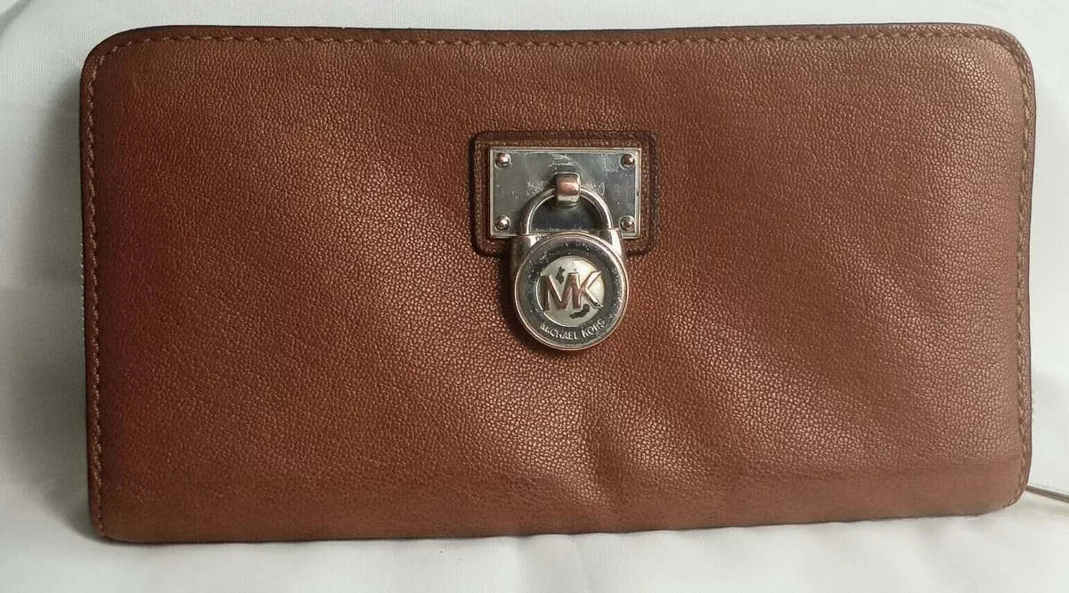 MICHAEL KORS FULL ZIP TAN LEATHER HAMILTON WALLET