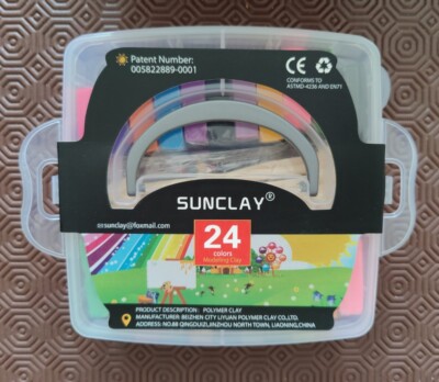 SUNCLAY - POLYMER MODELLIERMASSE SET - 24 FARBEN - BRANDNEU & VERSANDFERTIG 