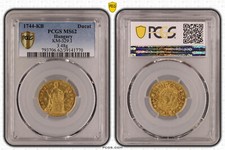 1744 K.B. HUNGARIAN KINGDOM MARIA THERESIA GOLD DUCAT PCGS MS62