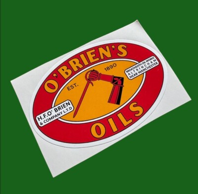 O Brians Öle Ölausgießer Dose Fass Krug Vinyl Aufkleber Classic Farm Oil Pump