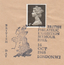 4d Philatelic Exhibition GB Used Seymour Hall London W1 1968 ON PIECE (147016)