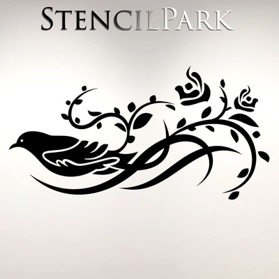 A5 A4 A3 Reusable Craft Stencil Furniture Walls Tree Birds Decor 026