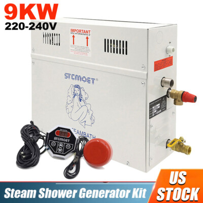 9KW Steam Generator w ST-135M Controller Steam Room Filter Bath Shower 220V-240V