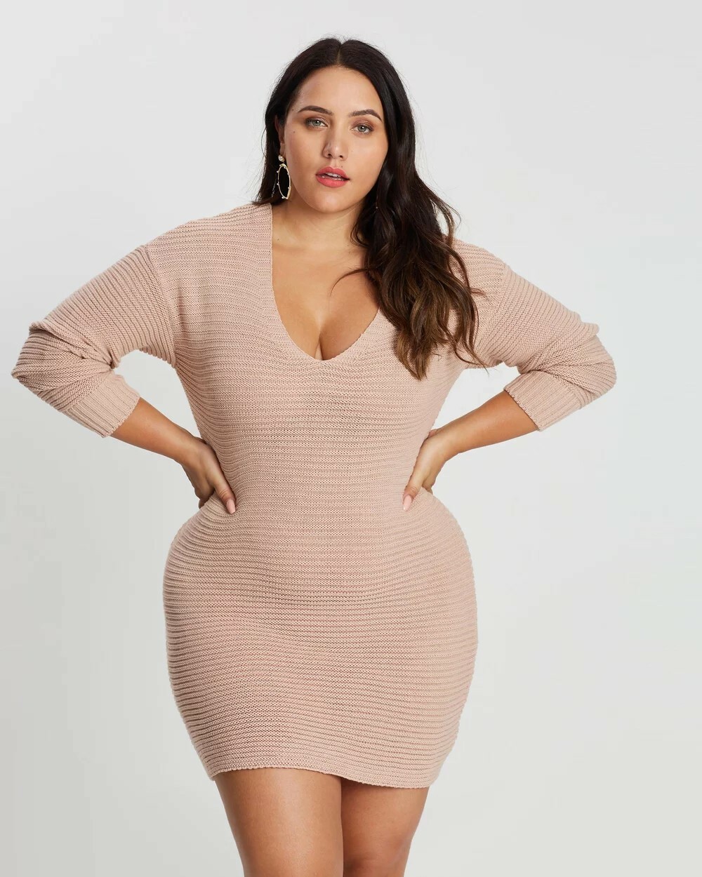 Missguided Womens Curve Knitted V Neck 