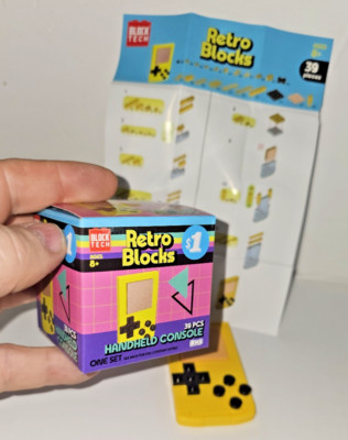 Block Tech Retro Blocks Handheld Console Yellow 39 Pcs Ships in Box