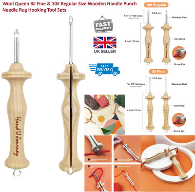 Buchenholzgriff Punch Nadel Teppich Haken Werkzeug Set 8# fein & 10# normale Größe