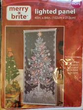 Merry ❄️ Brite lighted panel 40x84"🎄 Christmas Tree white w multicolor lights
