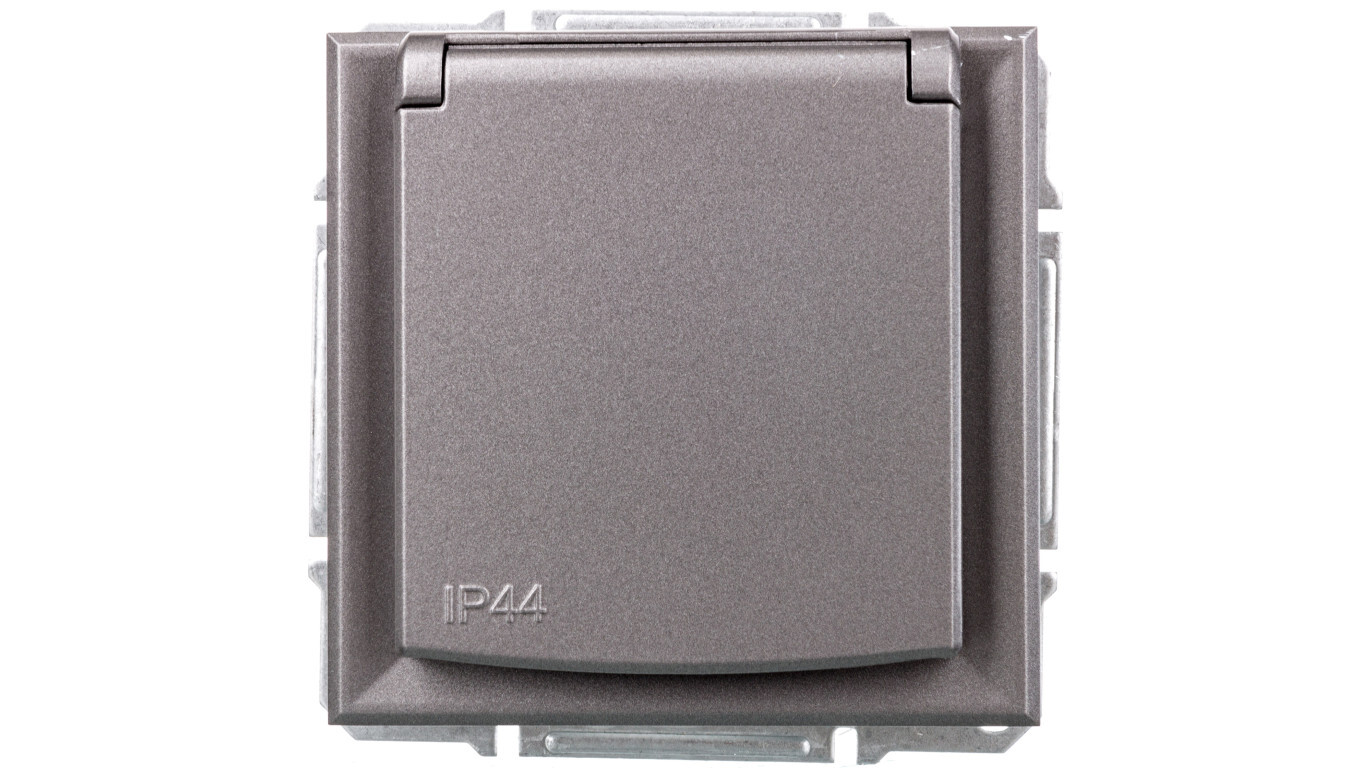 ASFORA 2P+PE IP44 socket for frame system, EPH2800662 steel /T2UK