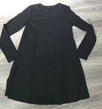 Shein Women's Rib-Knit Solid Tee Dress Black Size Large