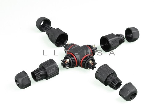 Connecteur étanche IP67 LLT-USA L20 3 Broches à Vis - Type T Pour Installations électriques Terrain
