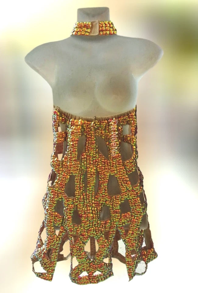 Vestido de Baile Da NeeNa M514 Araña Chica Lentejuelas Samba Latina Showgirl XS-XL Foto 2 de 4