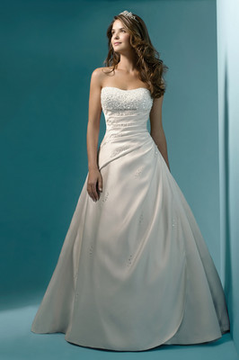 UK Stock Perlen Satin Brautkleid Größe 8 10 12 14 16 18 20 22 Maßanfertigung
