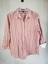 Ralph Lauren LRL Colorful Striped Button Down Size XL Flip Cuff Embroidered Logo