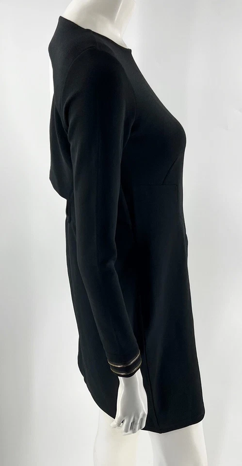 Vestido Kardashian Colección Bodycon Mini Talla L Negro Recorte Espalda Manga Larga Foto 3 de 4