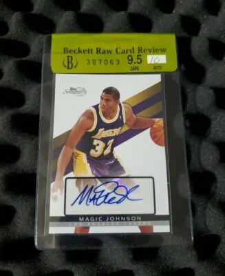 Get the autograph of one of basketball Magic Johnson Auto BGS display picture 1