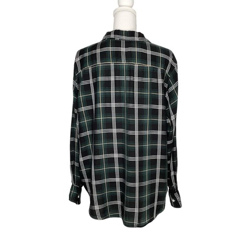 Frank & Eileen Green Black Plaid Eileen Long Sleeve Button Up Shirt Top XL - Picture 6 of 9