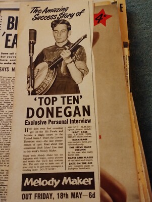 Di39 Ephemera 1956 Filmwerbung Lonnie Donegan Melody Maker