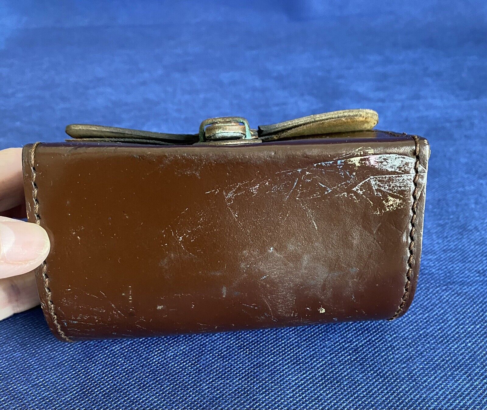 Vintage Ambassaduer Sweden Leather Fishing Reel Case Holder (D107C
