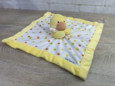 Carters Baby Lovey Security Blanket Yellow Duck Plush Orange Green Polka Dots