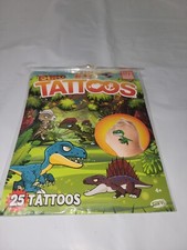 SAVVI TATTOOS Mighty DINO TATTOOS 2"-1" Adults,Kids 25+ Made In USA Pkg New! JD