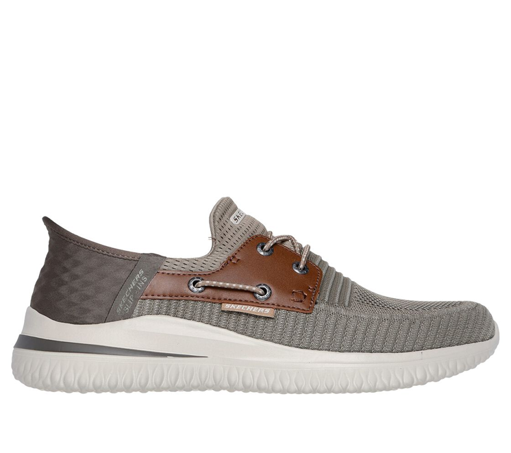 SKECHERS Delson 3.0 Roth Taupe/Brown Slip-ins Sneaker Shoe 