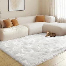 Large Carpet Faux Fur Sheepskin Area Rug Furry Rugs for Bedroom Living room Rug