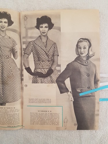 MODES ET TRAVAUX N°688 04/1958 Mode Couture Tricot Poupée Pub Bardot - Imagen 5 de 12