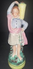 Antique 19th Century Staffordshire ENG. Figurine Scottish Lady With Basket 9.5  