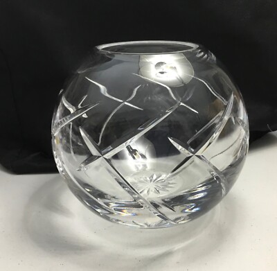 Crystal, Lead Crystal Vase, rose bowl, handmade,abstract pattern, Portugal