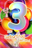 Kurt Eulzer 3 Jahre Alt Geburtstag Bunte Karte Gruß Klapp- GlüCkwunschkarte Zahl
