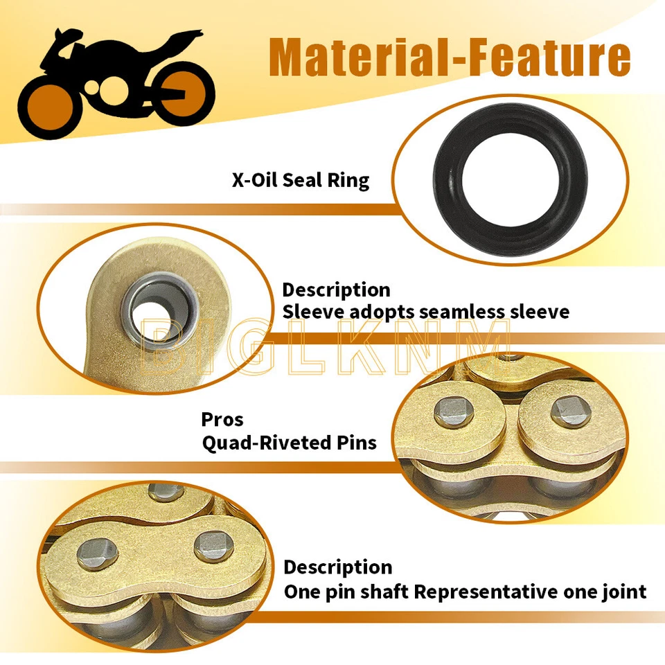 520 X-Ring Drive Chain & Connecting Master Link for BMW F650GS, Hyosung GT250R - Изображение 4 из 4